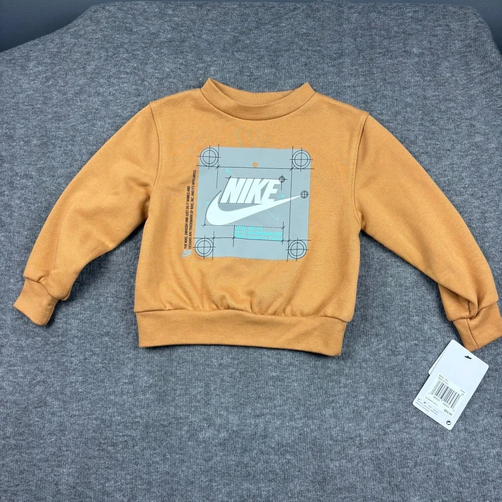 NWT Nike Toddler 2T‎ Matching Sweatshirt Jogger Set Dark Mustard Logo Play *READ - Picture 12 of 12